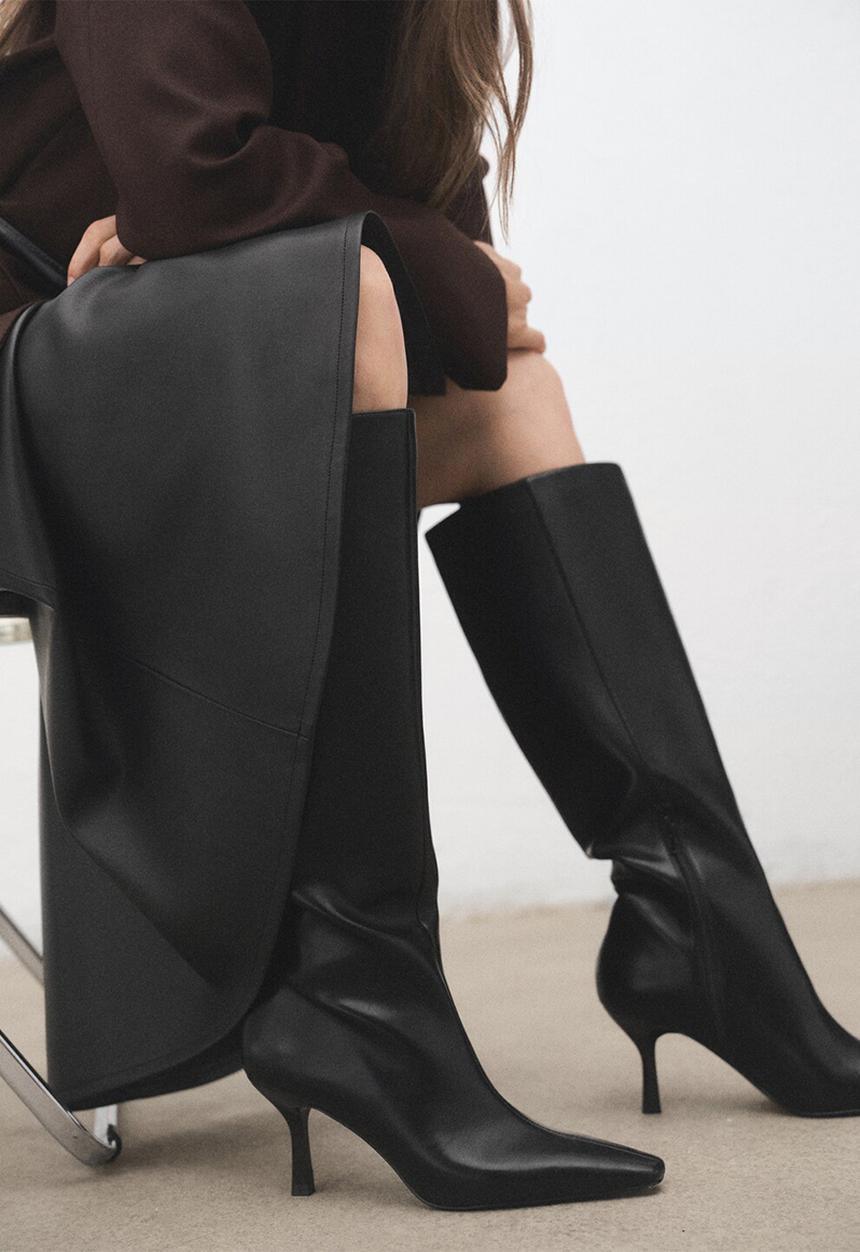 MANGO - Rufle boot - black