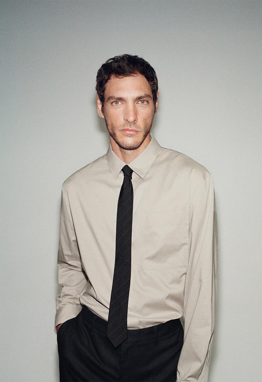 MANGO - Camisa Plain - Beige