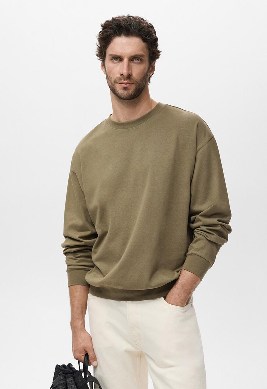 MANGO - Sudadera Rawsweat - Khaki
