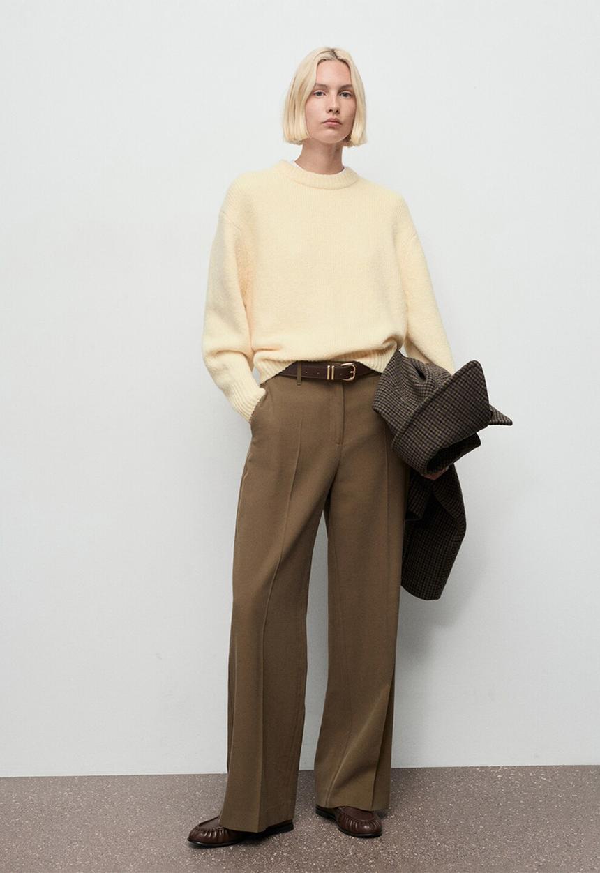 MANGO - Sweater revuelto - light pastel yellow