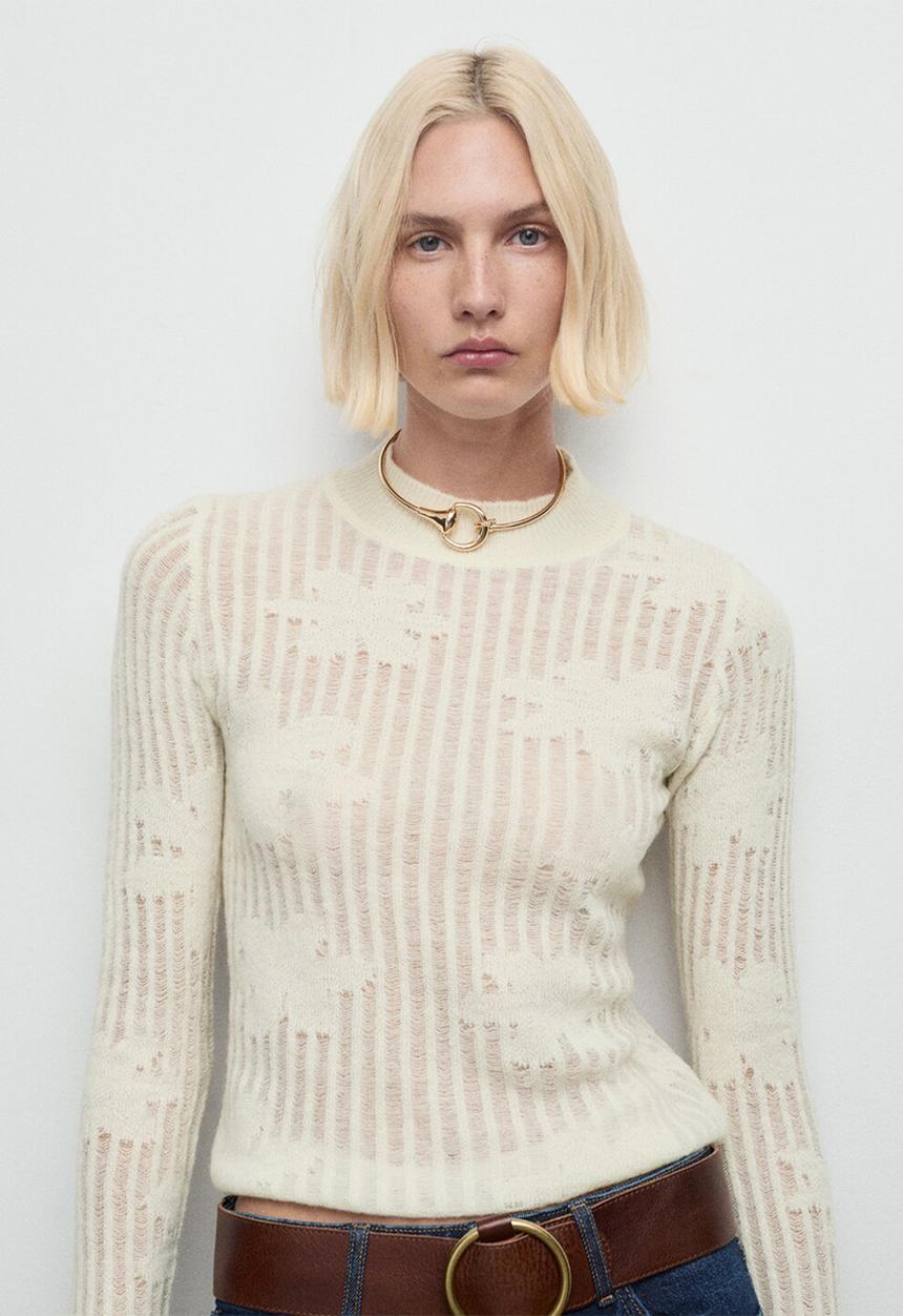 MANGO - Sweater delulu - light beige