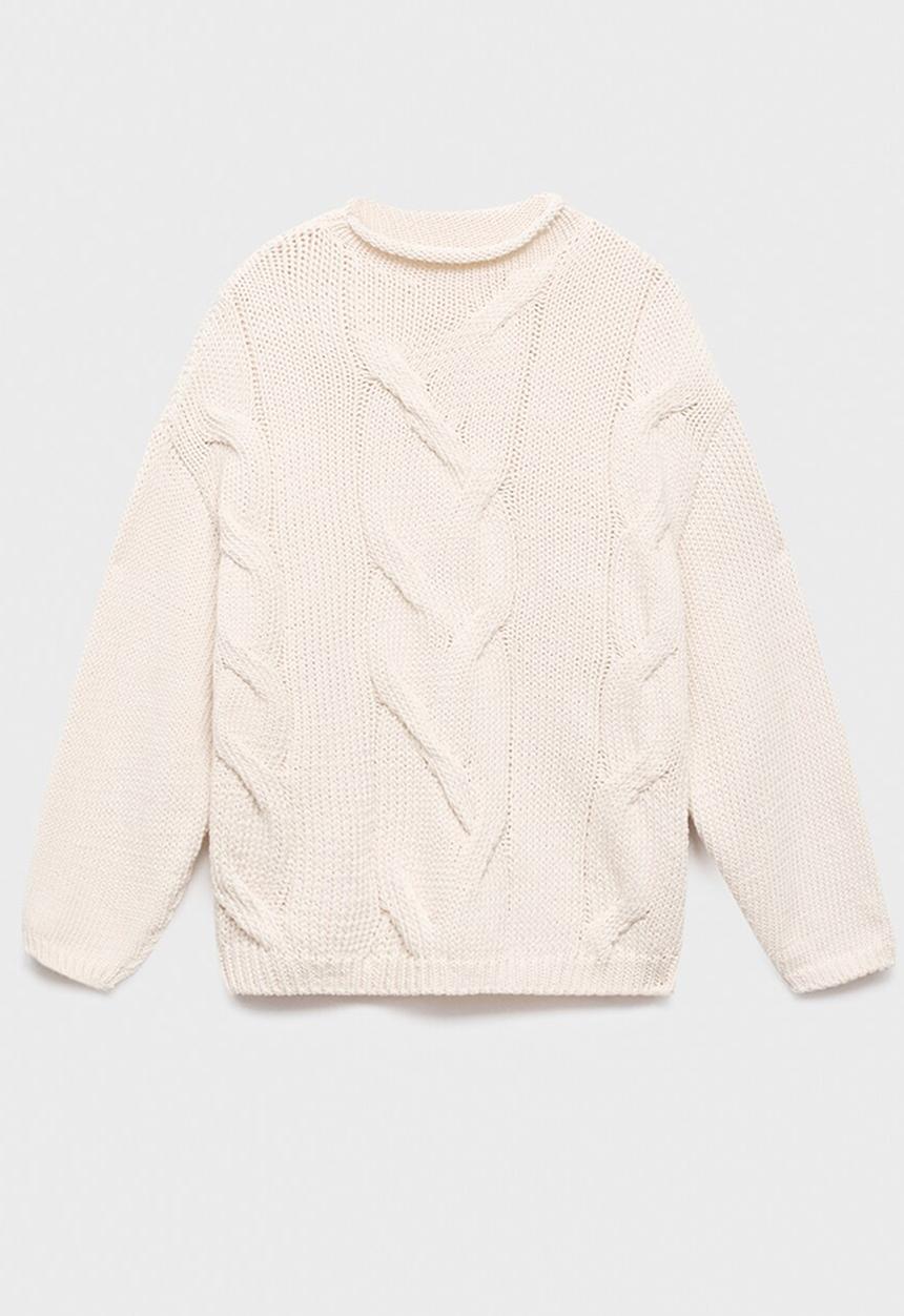MANGO - Sweater trenzas - natural