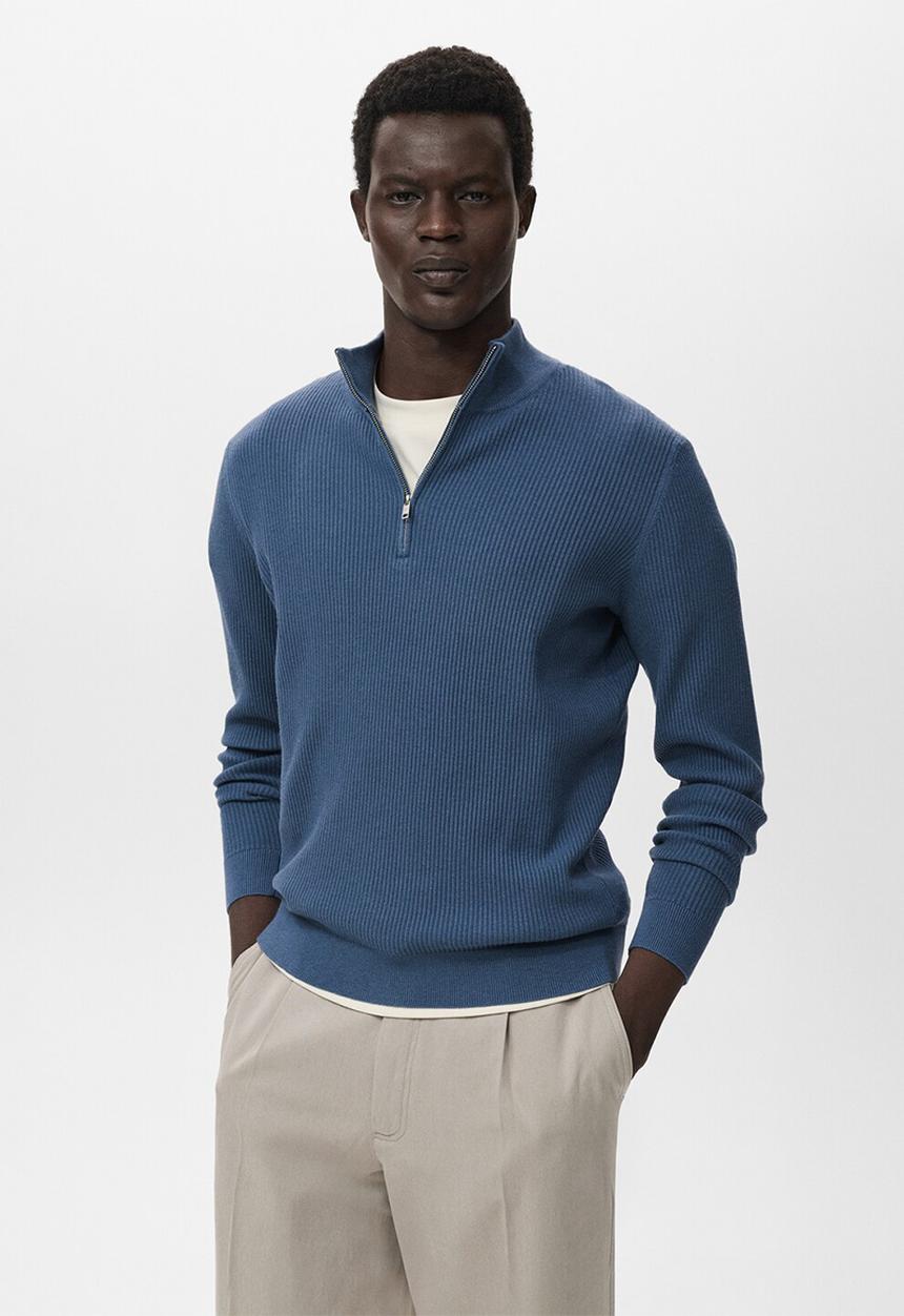 MANGO - Jersey Antiguap - Medium Blue