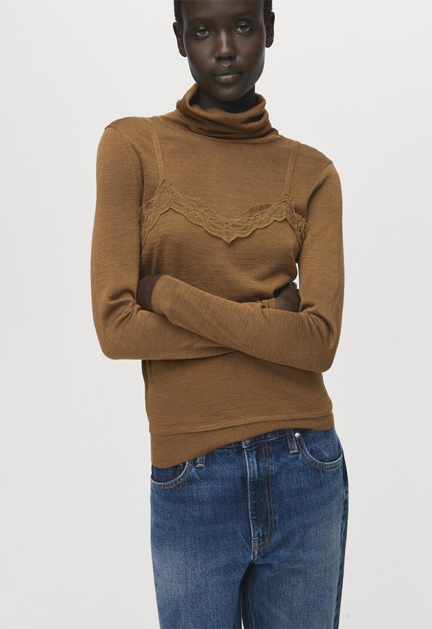 MANGO - Sweater mustasa - Ochre