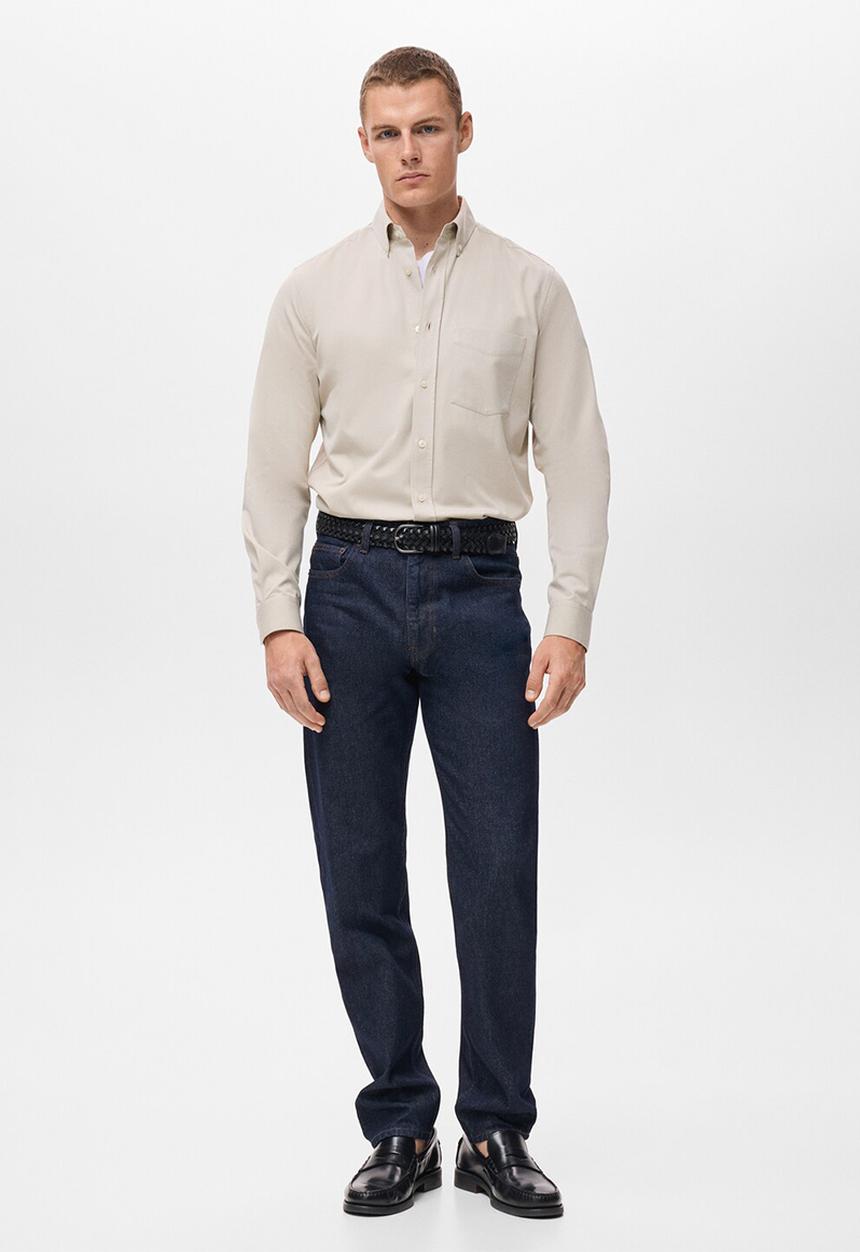 MANGO - Camisa Twill - Light Beige