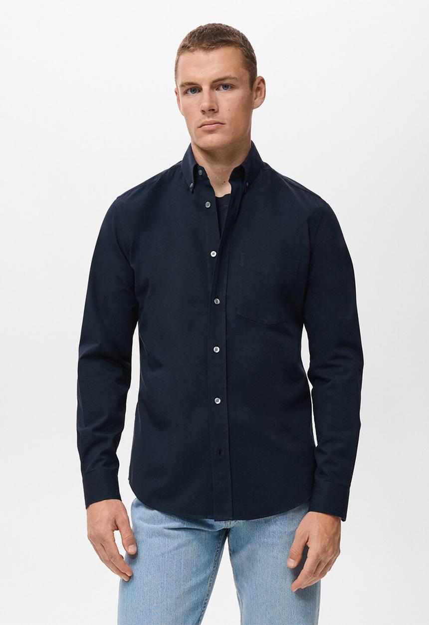 MANGO - Camisa Twill - Navy