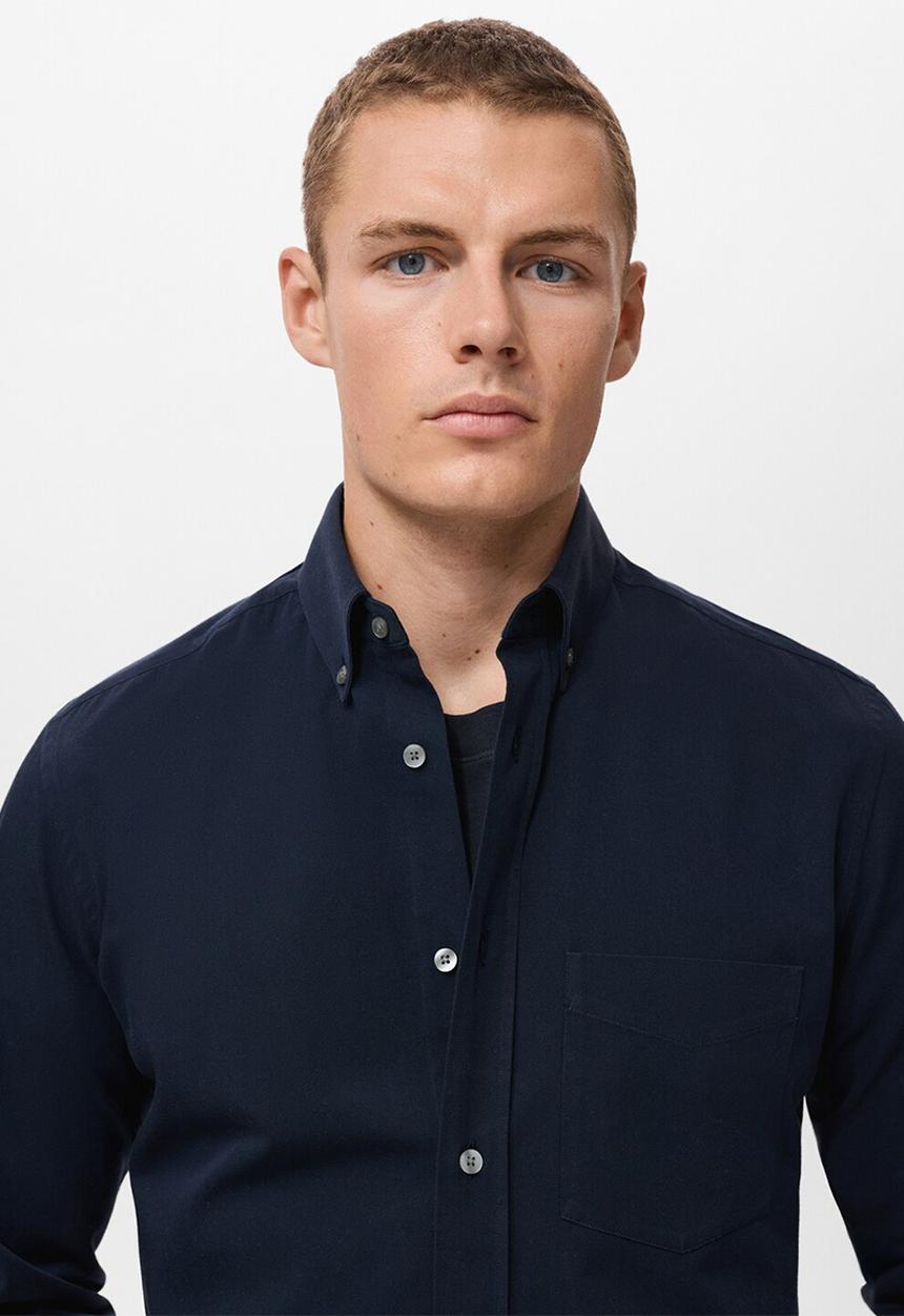 MANGO - Camisa Twill - Navy