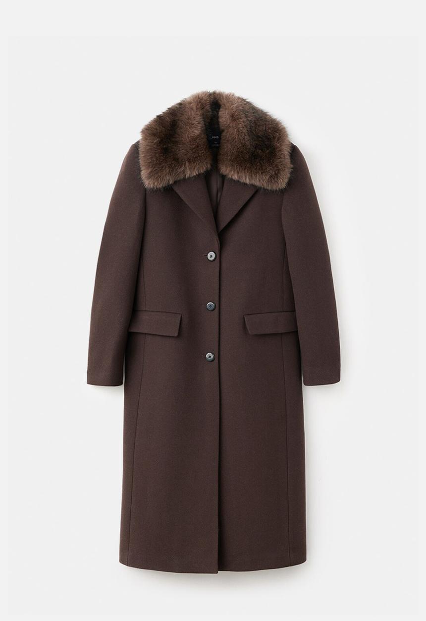 MANGO - Coat lips - dark brown