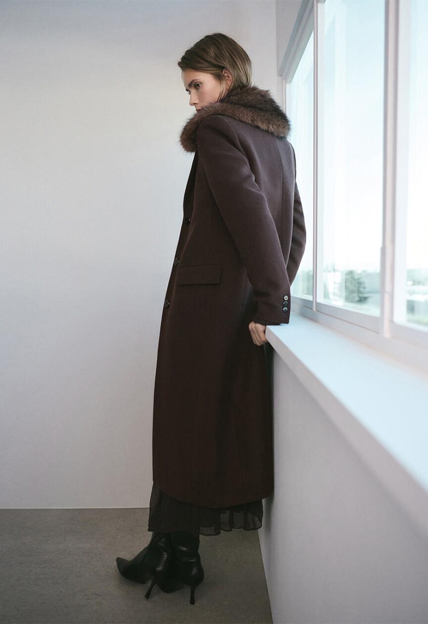 MANGO - Coat lips - dark brown