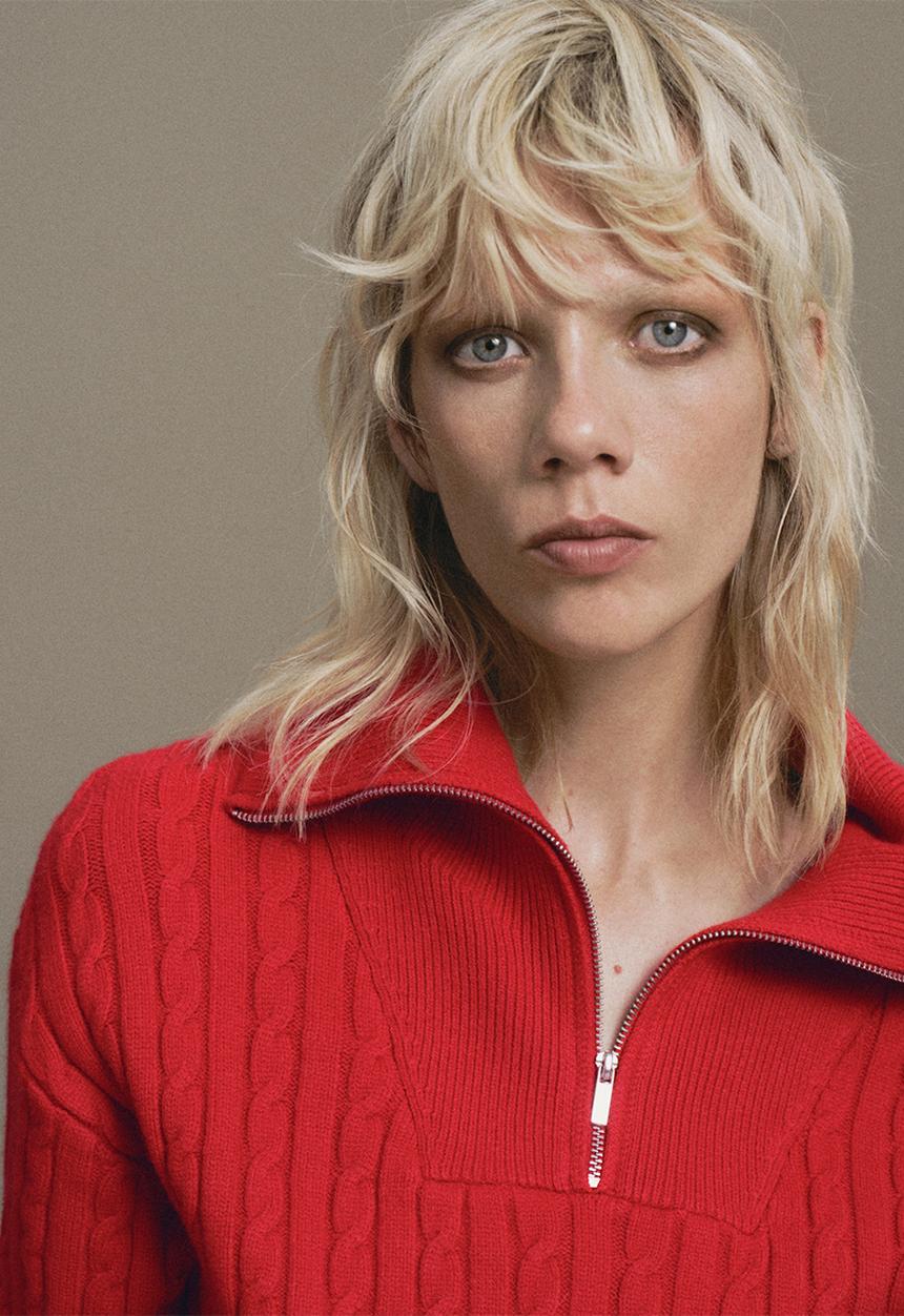 MANGO - Sweater ribraid - red