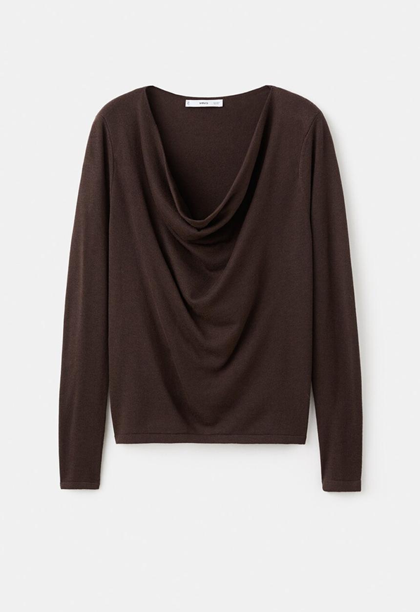 MANGO - Sweater cascada - dark brown
