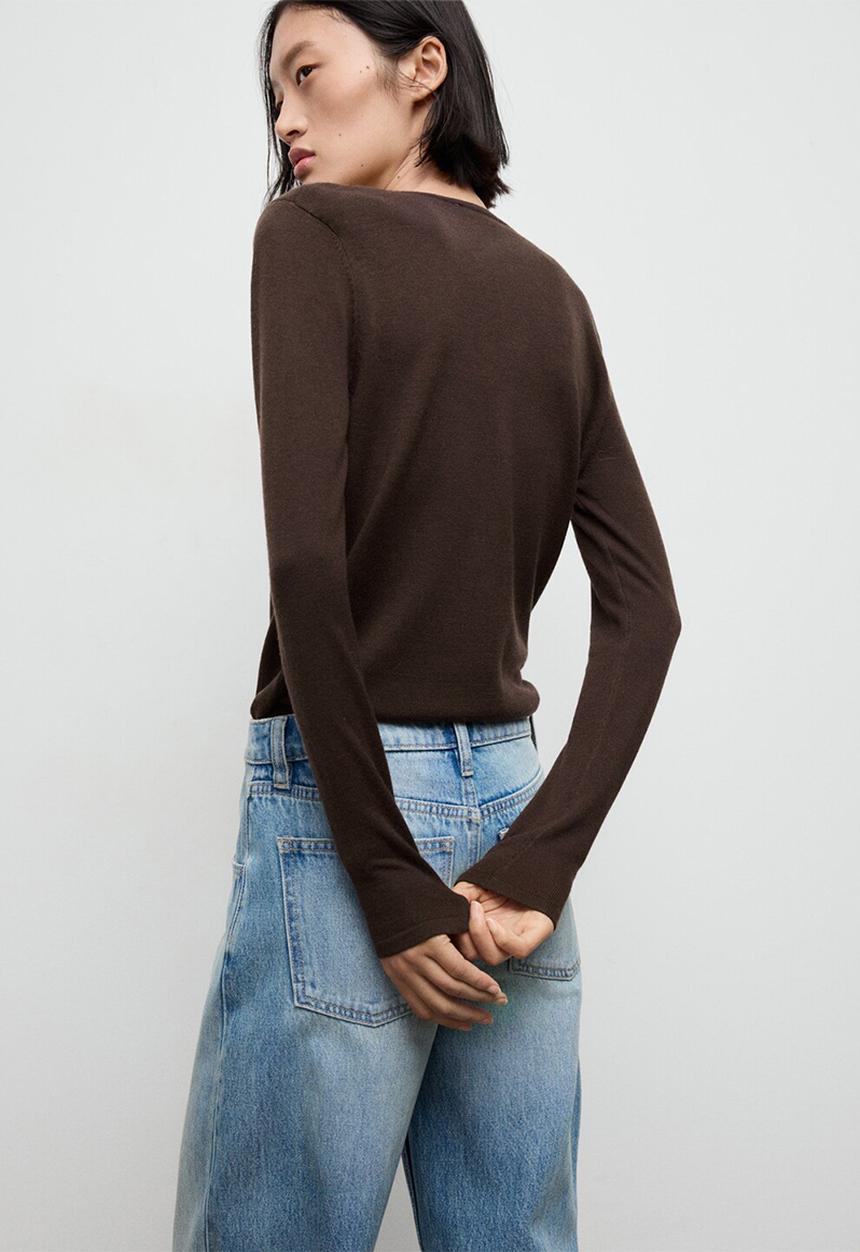 MANGO - Sweater cascada - dark brown