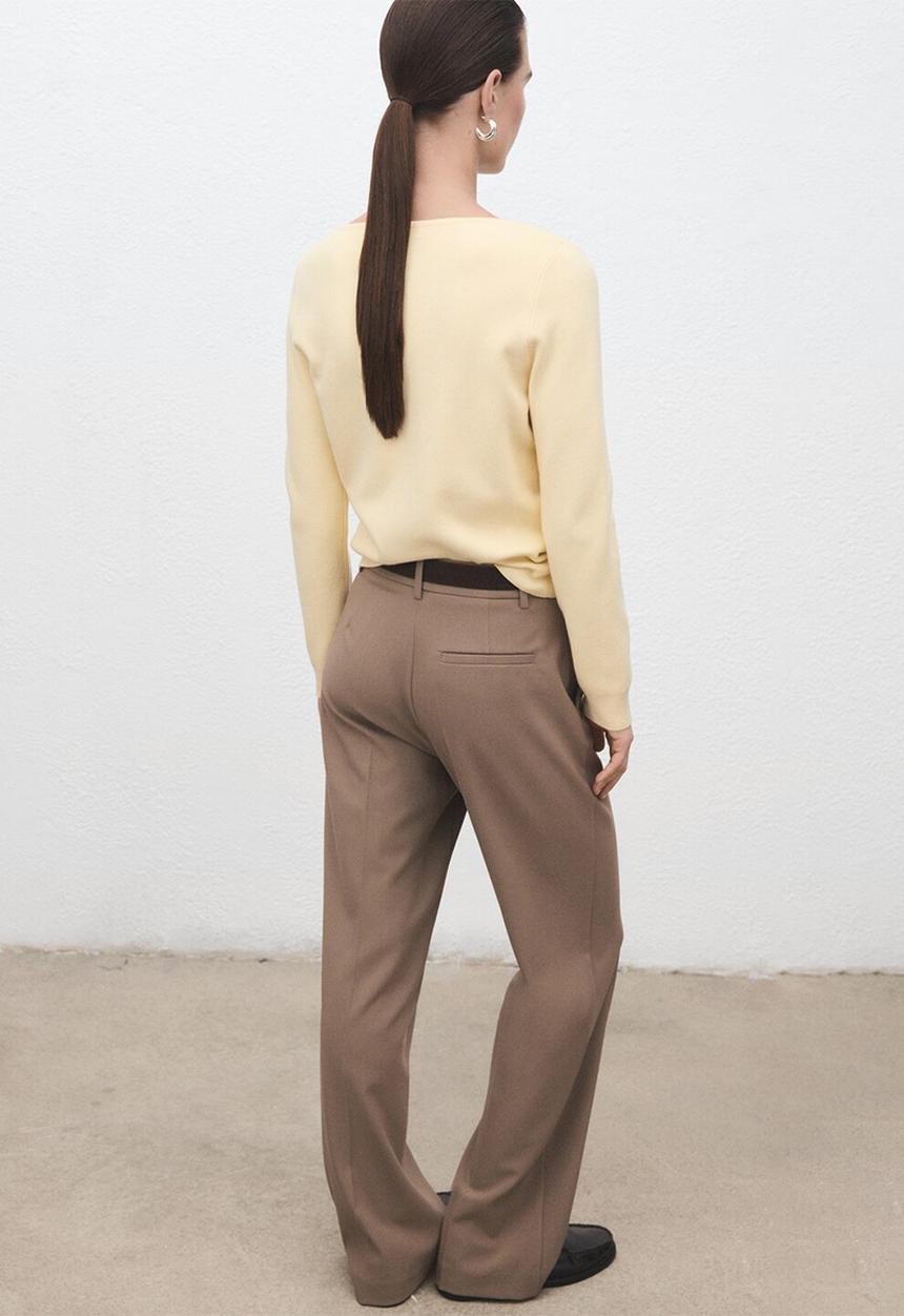 MANGO - Sweater xemeneia - light/pastel yellow