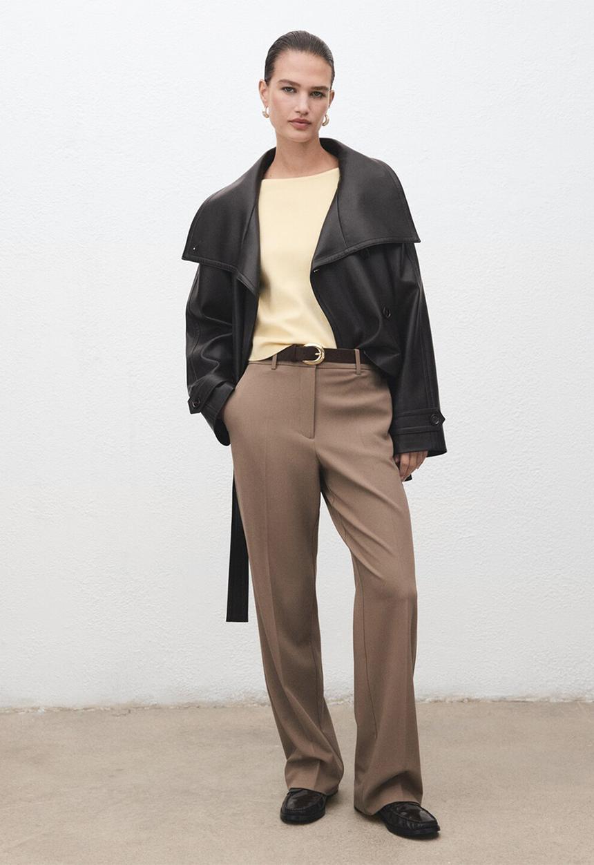 MANGO - Sweater xemeneia - light/pastel yellow