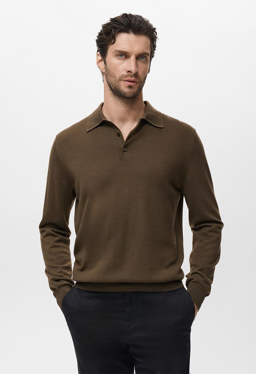 MANGO - Polo Willys Wool - Dark Green