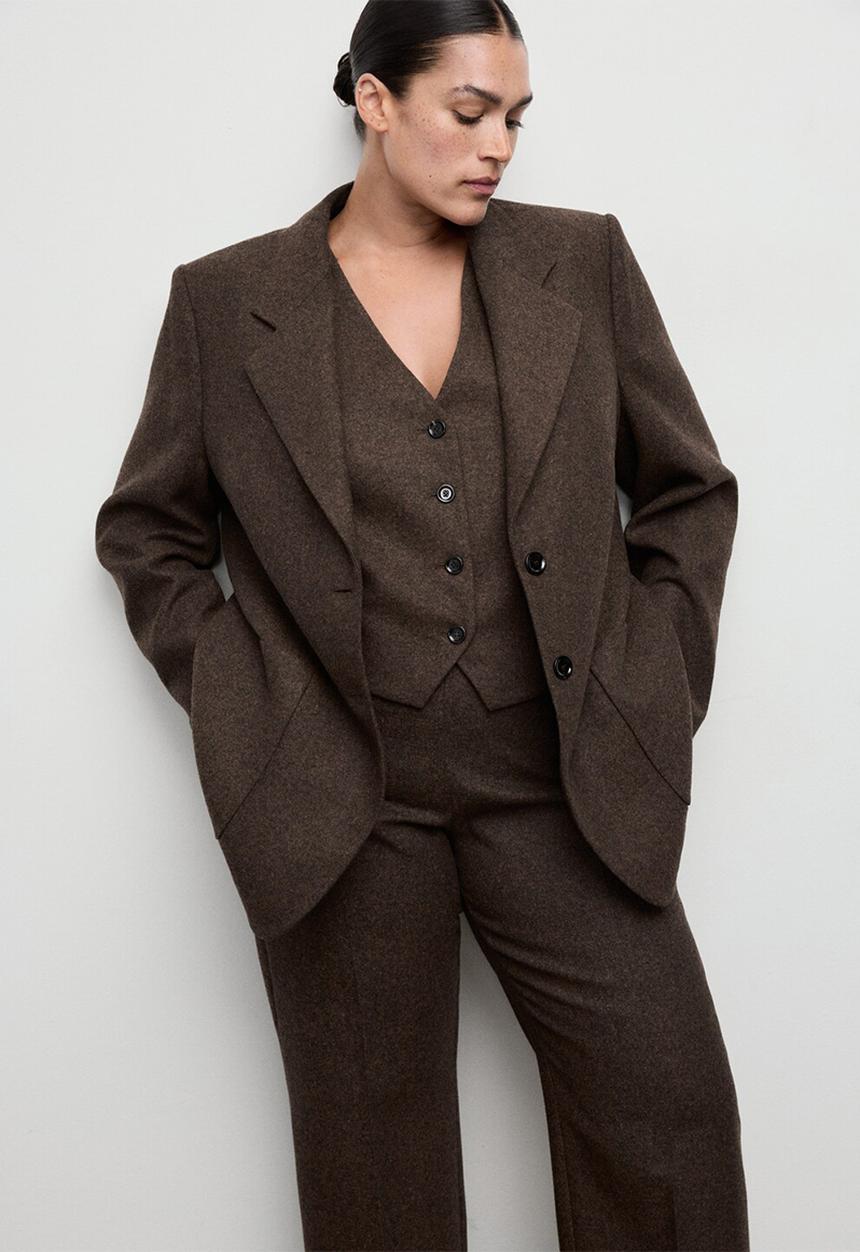 MANGO - Pants piper - brown