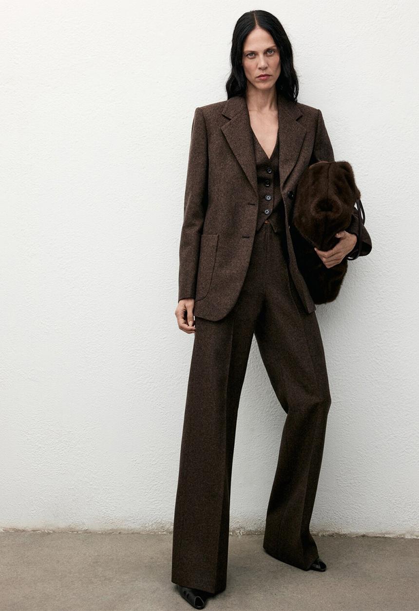 MANGO - Pants piper - brown