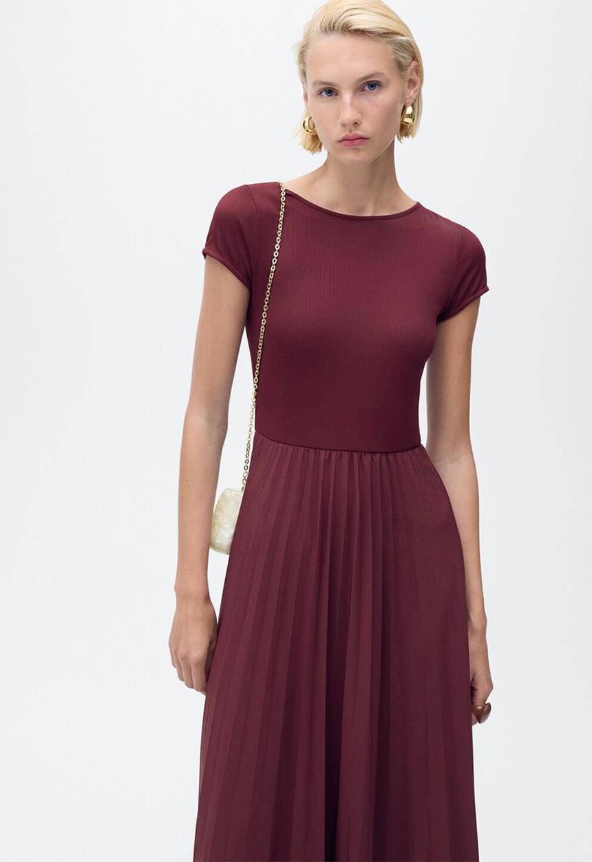 MANGO - Dress Calderam - Dark Red