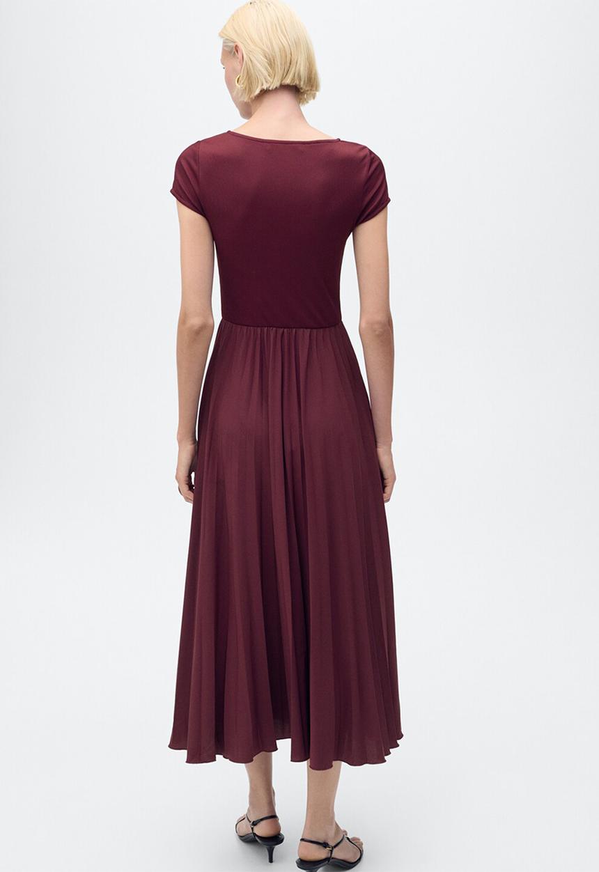 MANGO - Dress Calderam - Dark Red