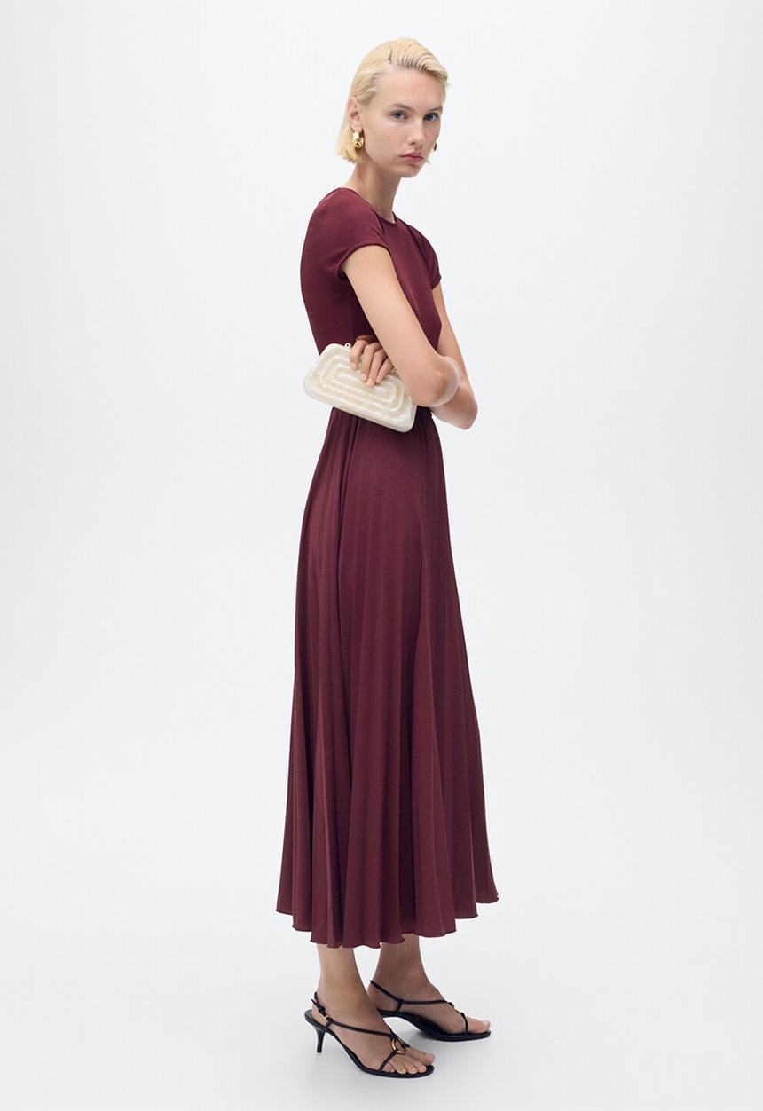 MANGO - Dress Calderam - Dark Red