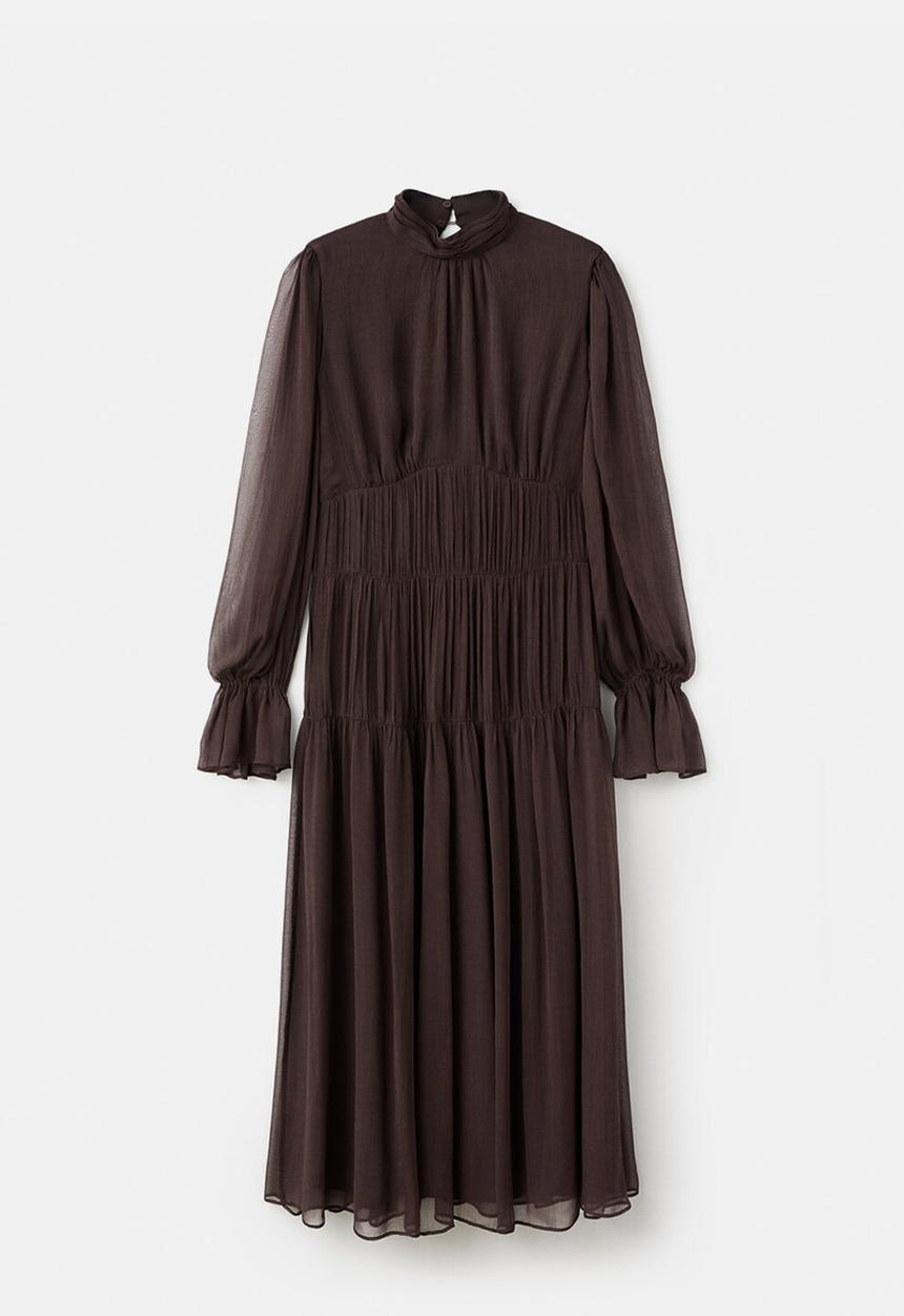 MANGO - Dress sienna - dark brown