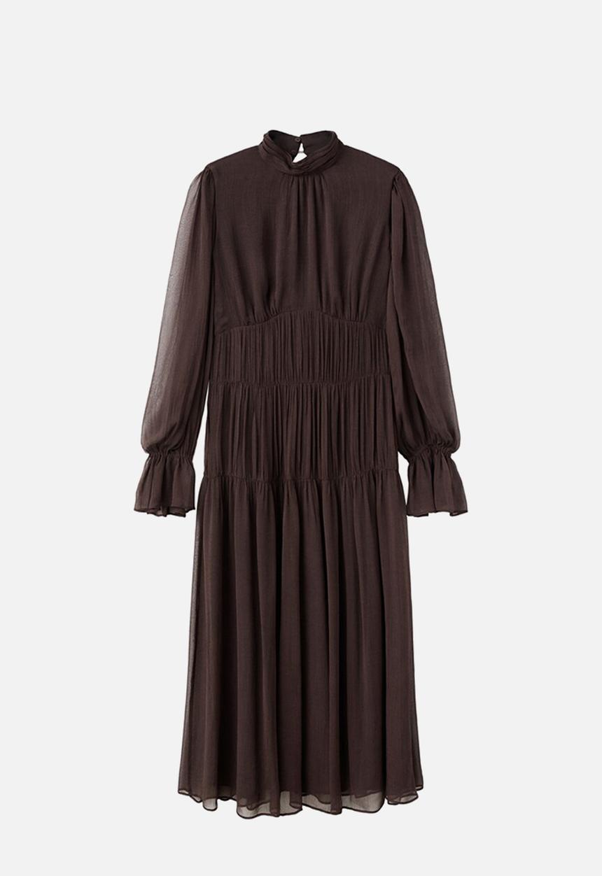 MANGO - Dress sienna - dark brown