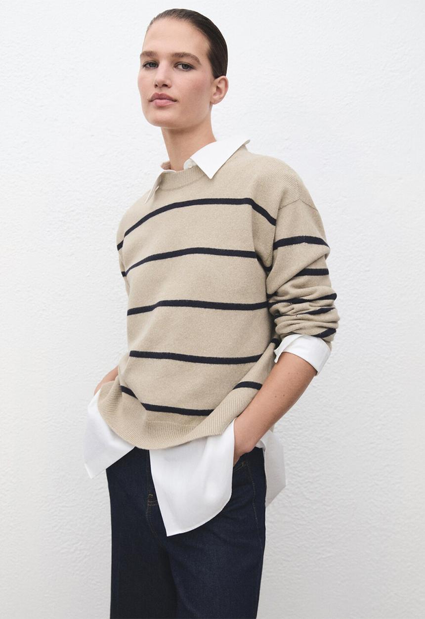 MANGO - Sweater marina - light/pastel gray