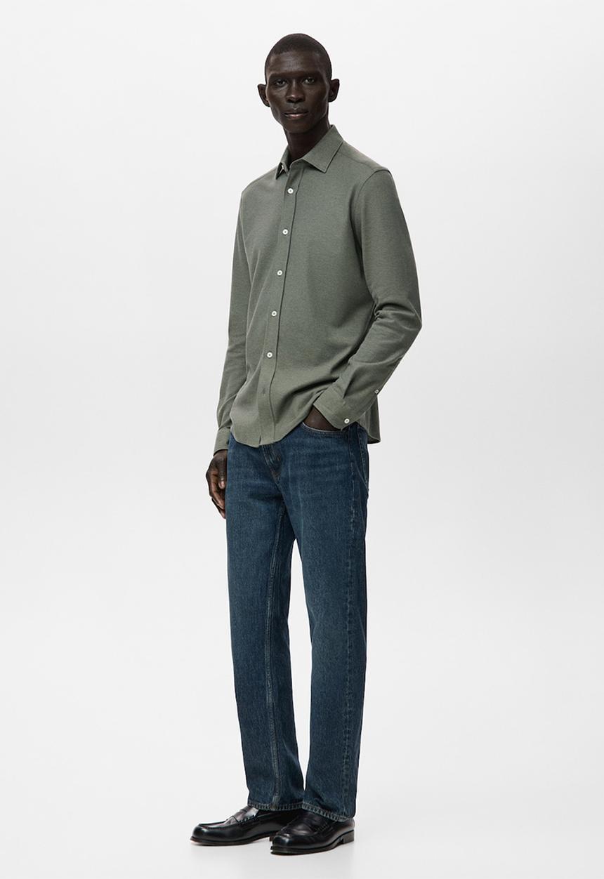 MANGO - Camisa Pique - Green