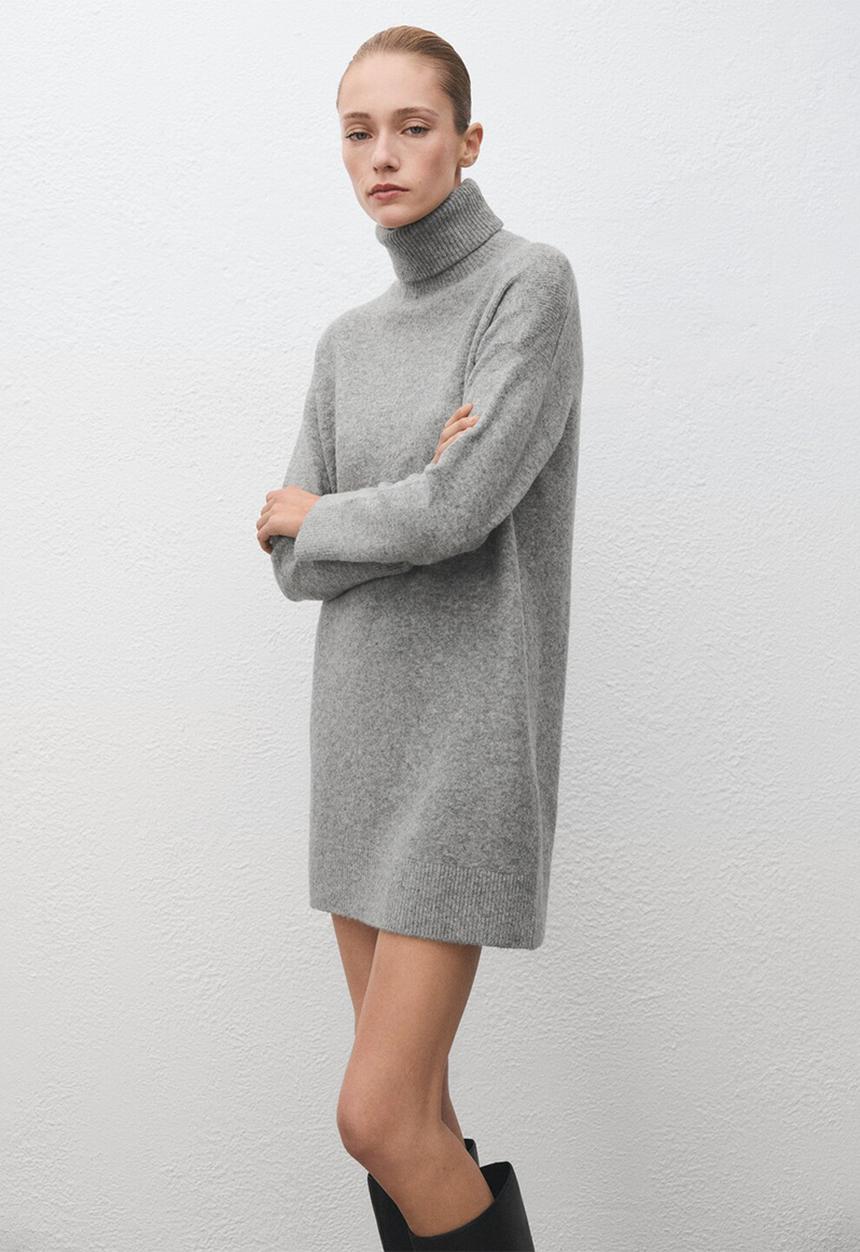 MANGO - Dress taldote  -  medium gray