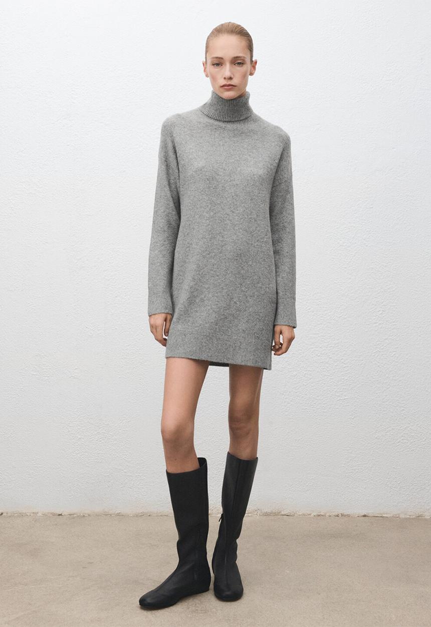 MANGO - Dress taldote  -  medium gray