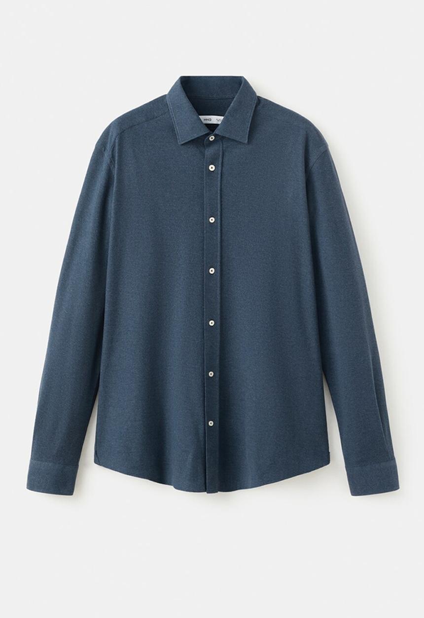 MANGO - Camisa Pique - Blue