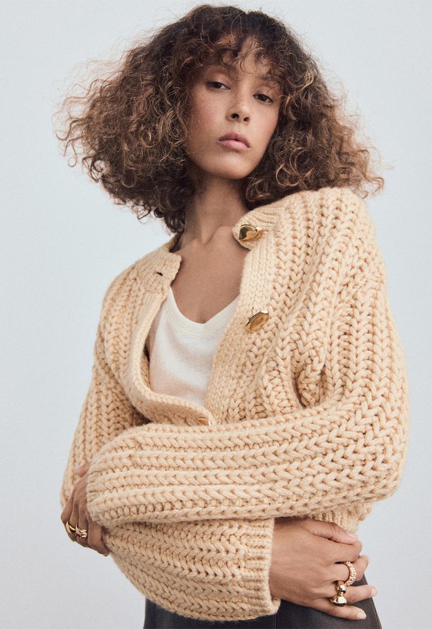 MANGO - Cardigan farina - light beige