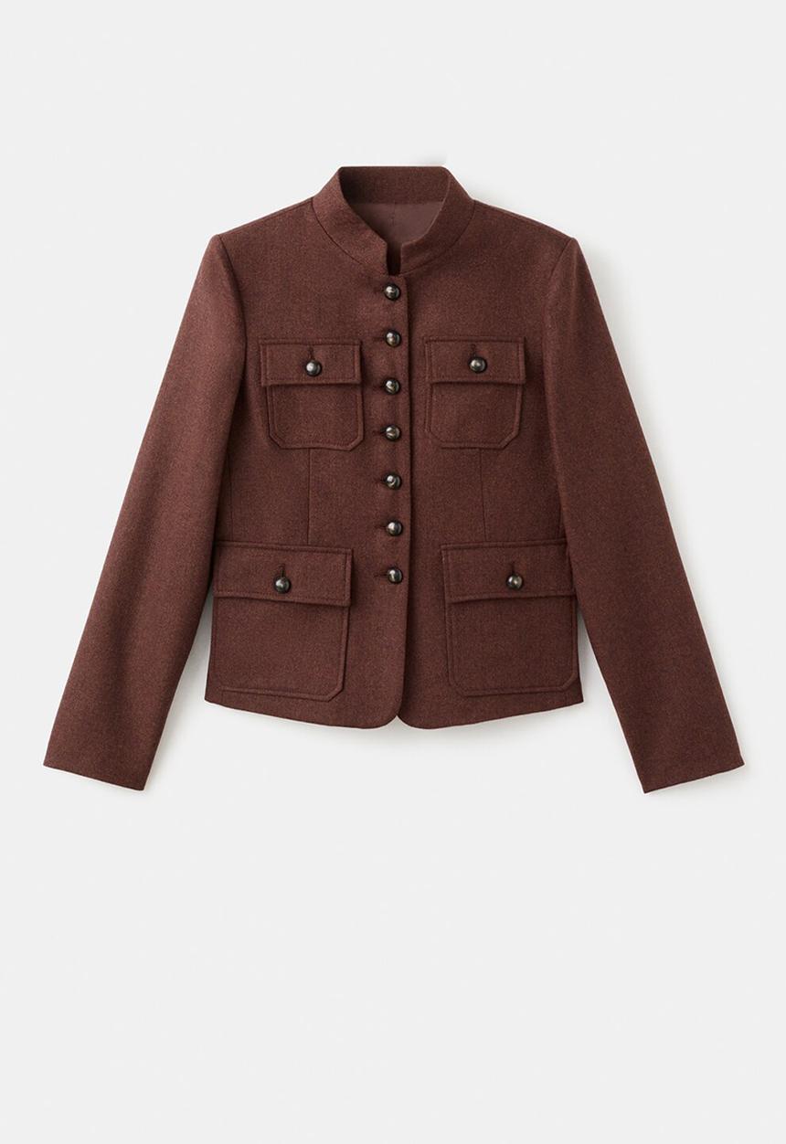 MANGO - Jacket greta - dark beige