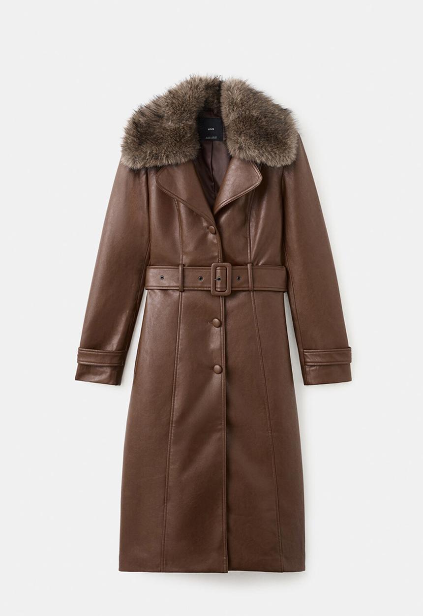 MANGO - Coat fernanda - medium brown