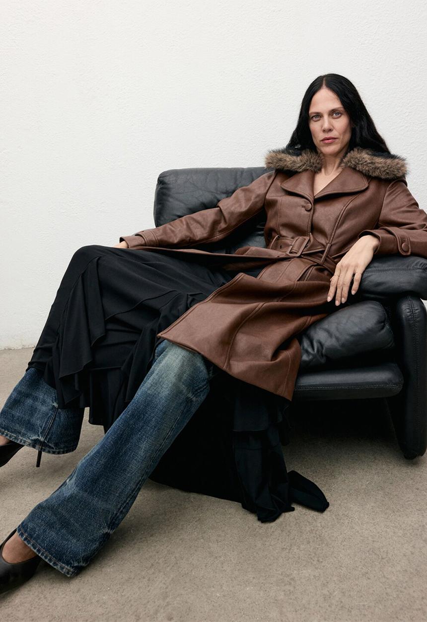 MANGO - Coat fernanda - medium brown