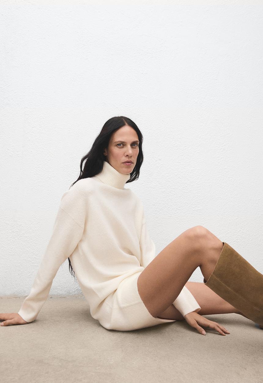 MANGO - Dress taldote  -  light beige