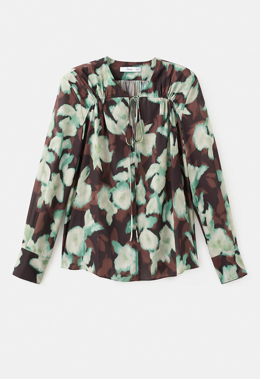 MANGO - Blouse patrik - green