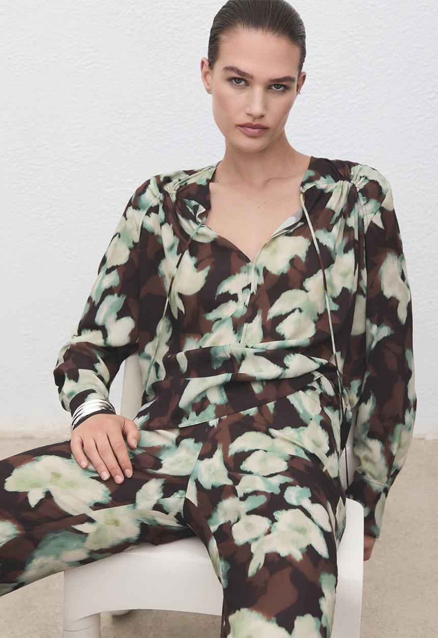 MANGO - Blouse patrik - green