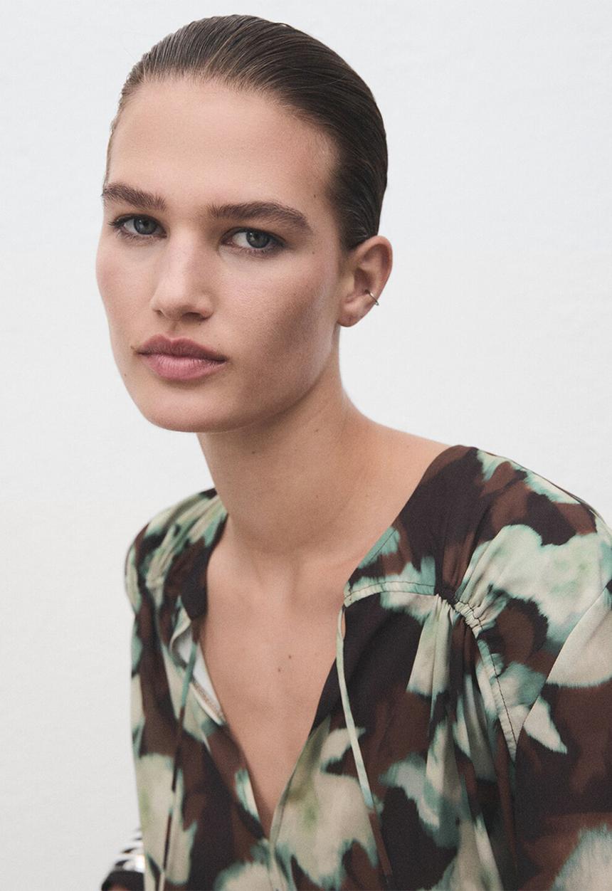MANGO - Blouse patrik - green