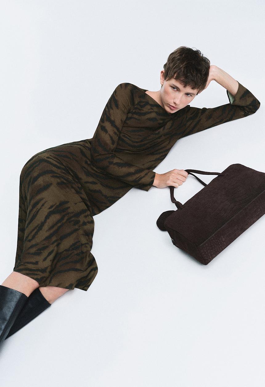 MANGO - Dress greta2 - brown
