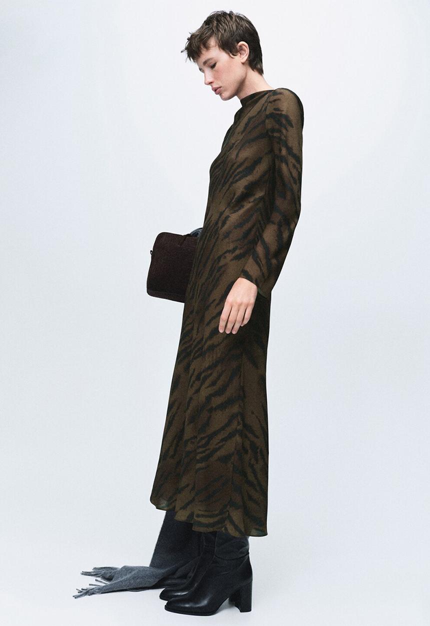 MANGO - Dress greta2 - brown