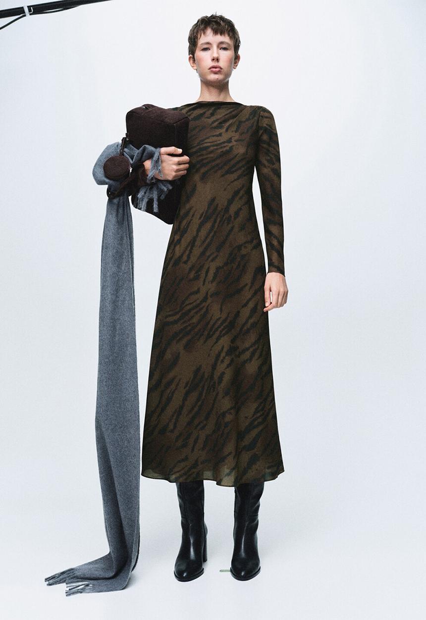 MANGO - Dress greta2 - brown