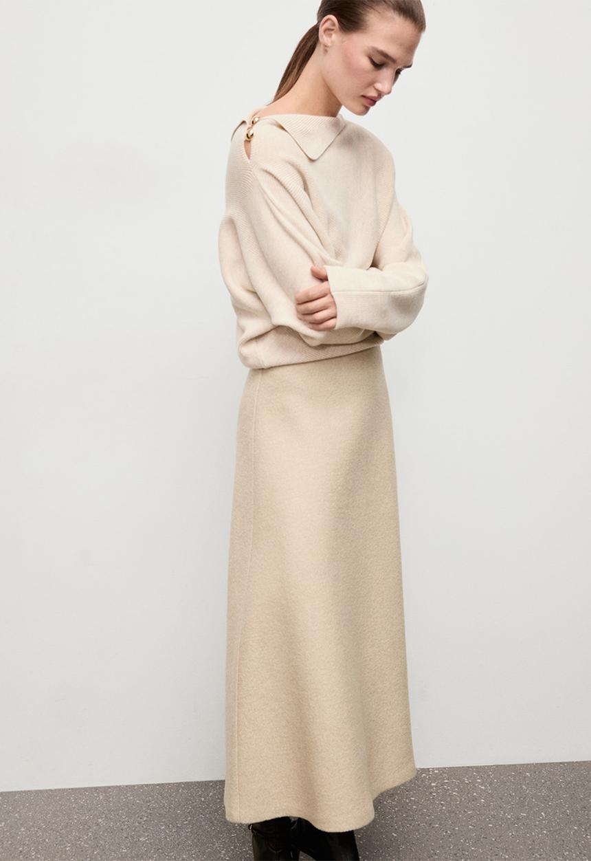 MANGO - Skirt penny - light beige