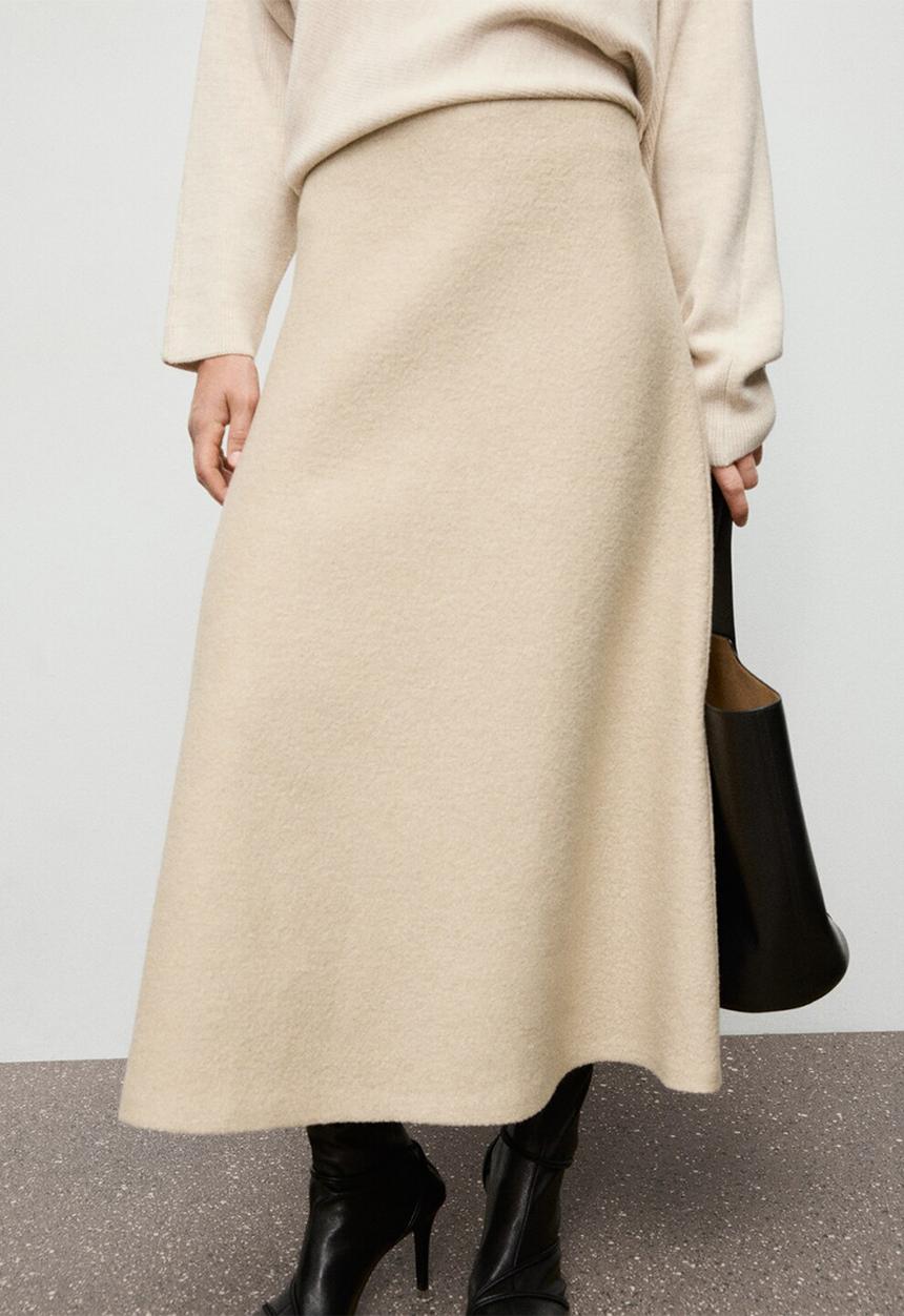 MANGO - Skirt penny - light beige