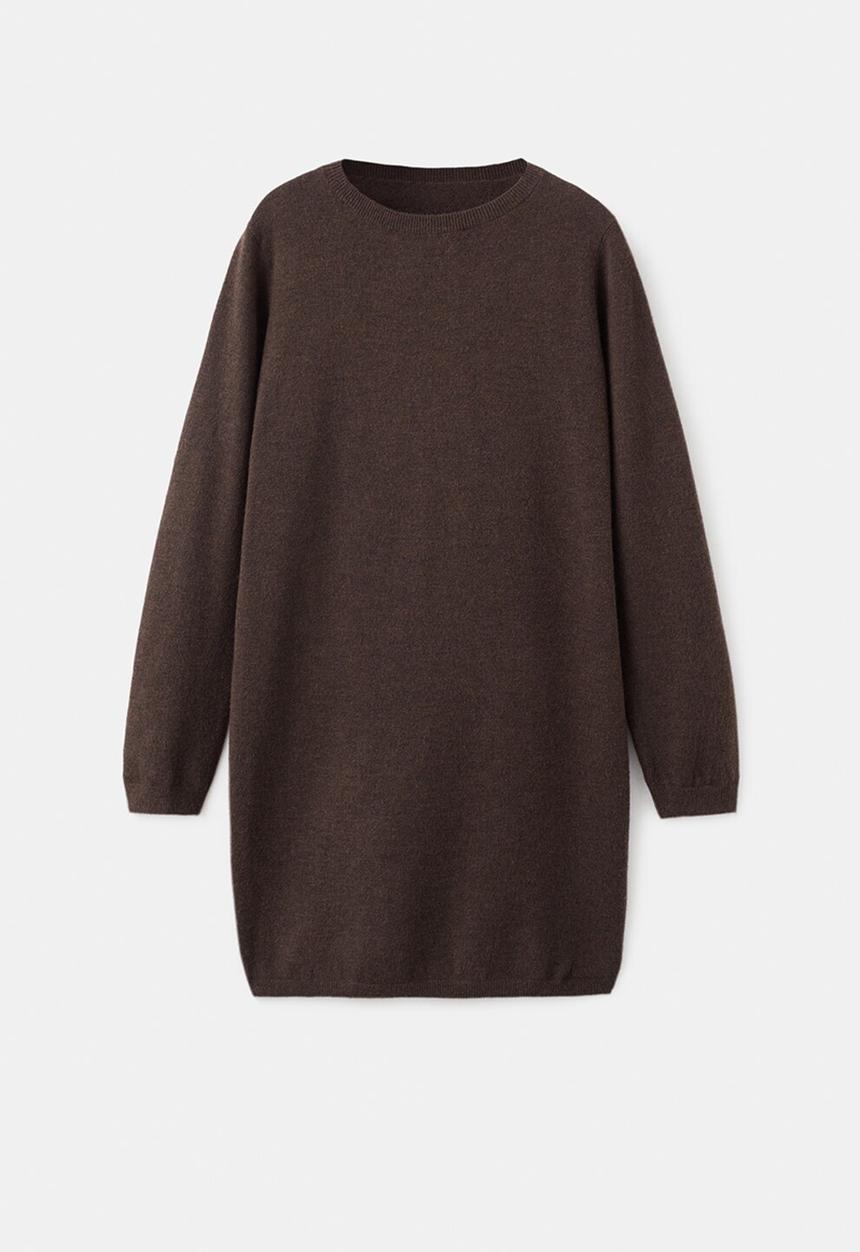 MANGO - Dress nekko - dark brown