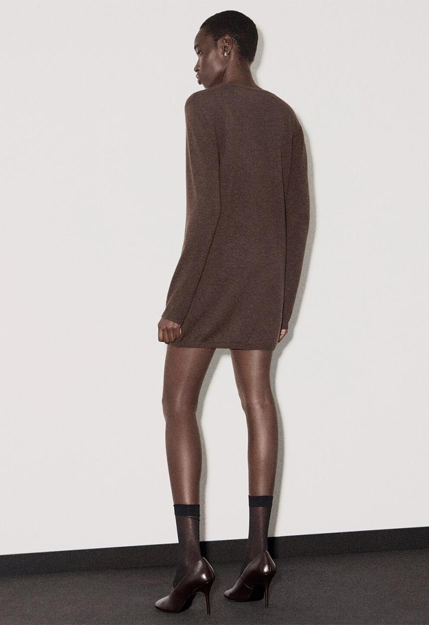 MANGO - Dress nekko - dark brown
