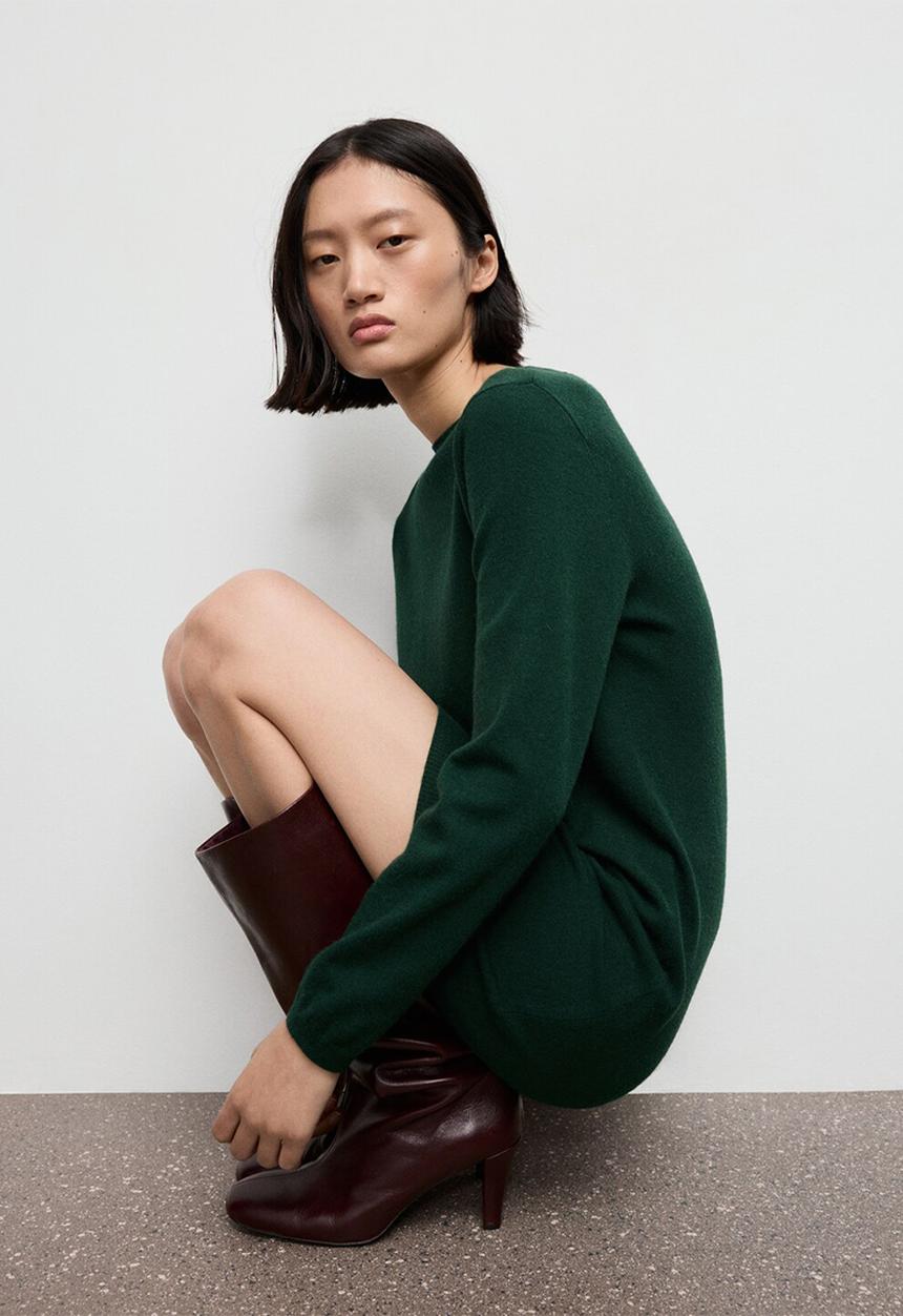 MANGO - Dress nekko - dark green