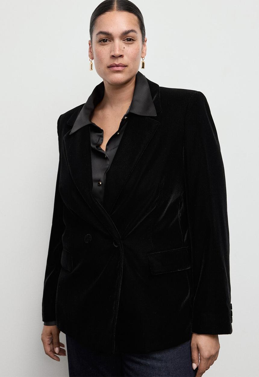 MANGO - Blazer combi - black