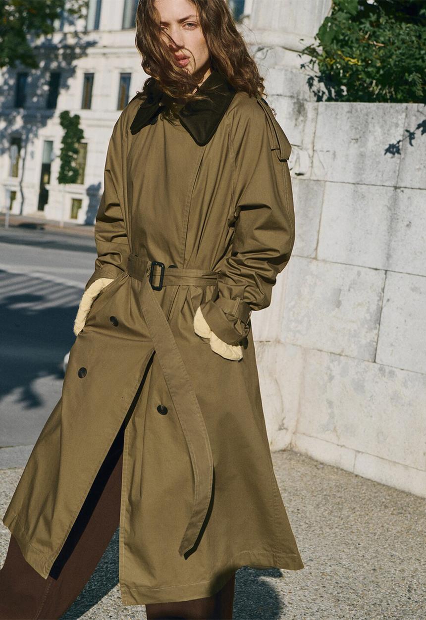 MANGO - Trenchcoat tome - beige & khaki