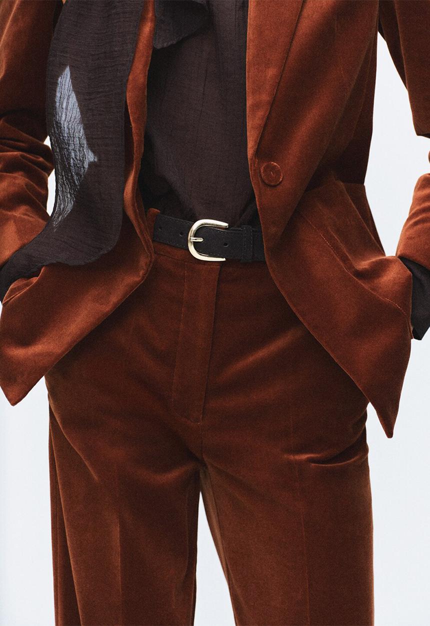 MANGO - Trousers velveton - medium orange